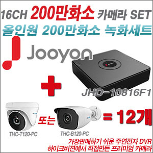 [올인원-2M] DS7216HGHIF1 16CH + 하이룩 200만화소 올인원 카메라 12개 SET (실내/실외형3.6mm출고)